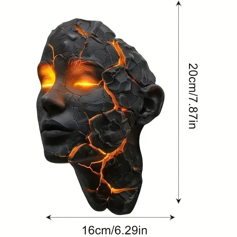 Vägglampa med Skulpturell Design av Mänskligt Ansikte 0