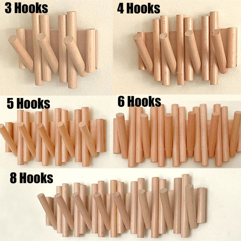 Väggmonterad Klädställning i Trä för Hemmet 6