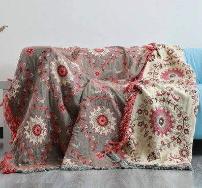 Vändbar Fågelfilt för Hemmet - Stilren Inredning och Mysig Picknickfilt 3