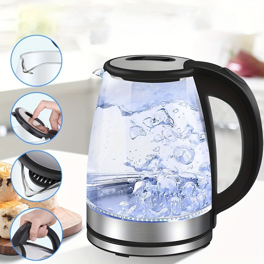 Vattenkokare i Glas 2L med LED-ljus 0