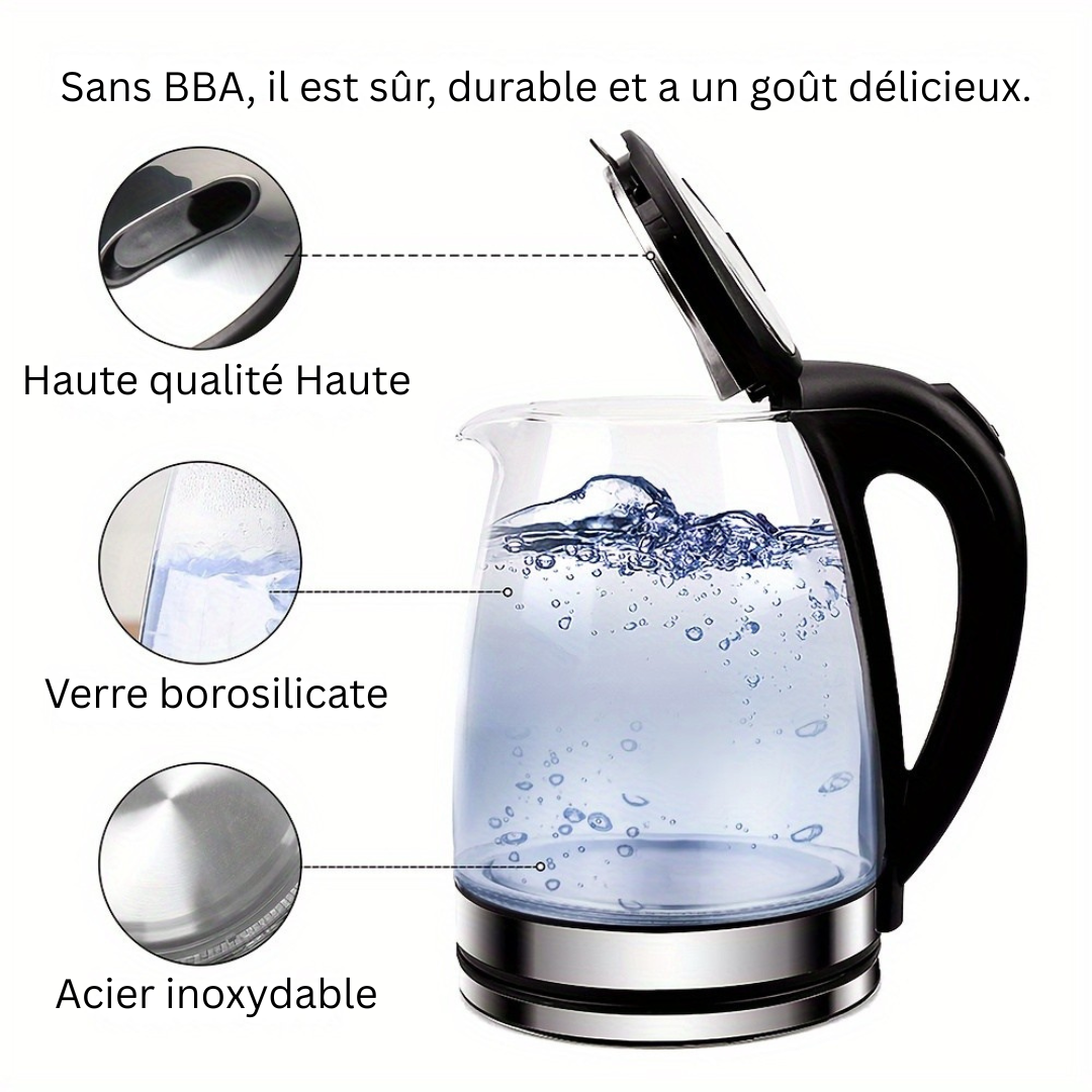 Vattenkokare i Glas 2L med LED-ljus 4