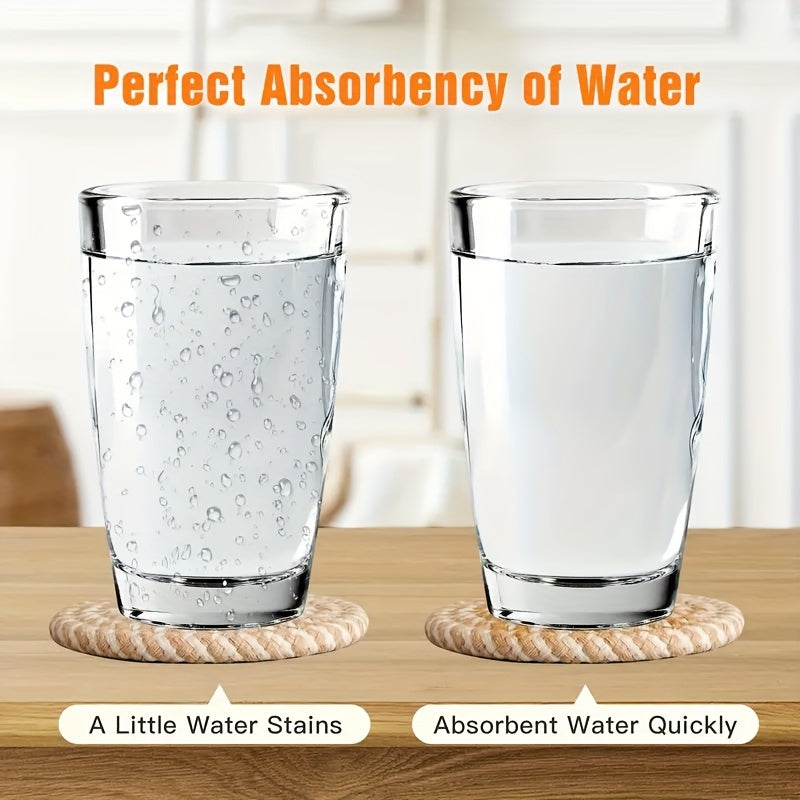 Vävd Glasunderlägg Set Boho-Inspirerad - 8 Delar för Hemmet 7