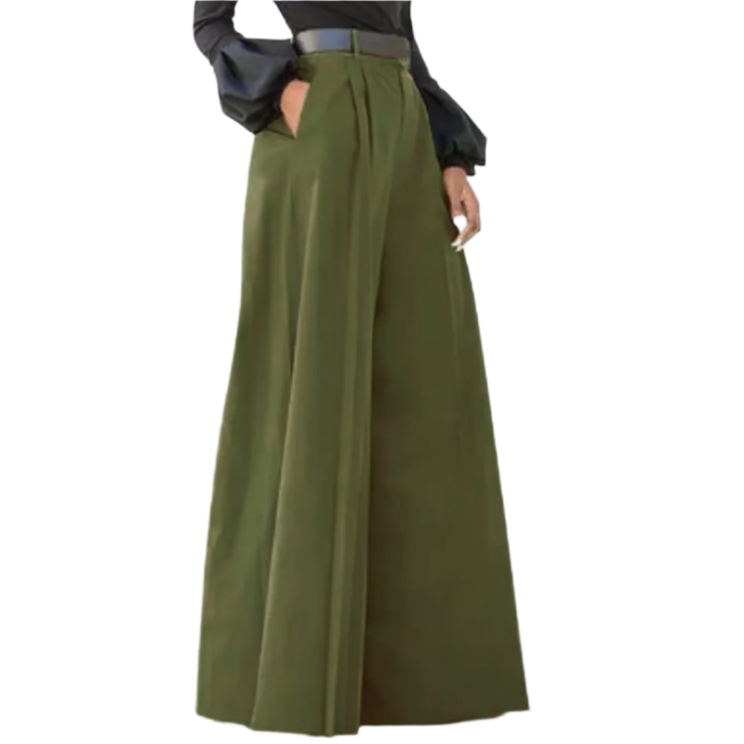 Vida Byxor Dam Hög Midja Avslappnad Passform Mjuk Tyg 0