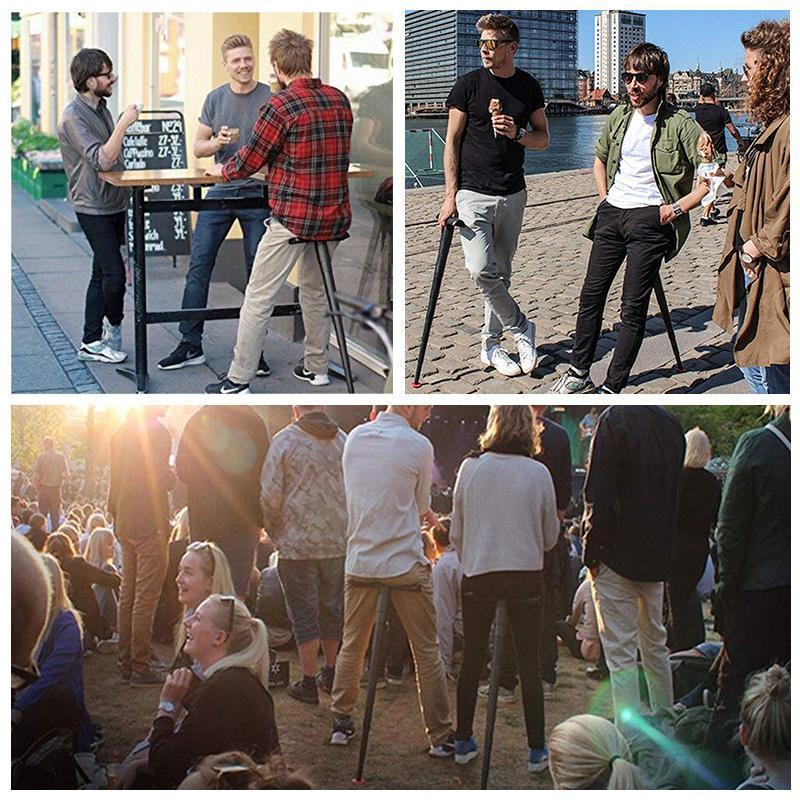 Vikbar Käpp med Teleskopisk Sits för Utomhusbruk 2