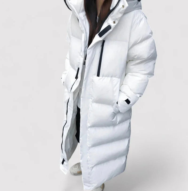 Vinterjacka Dam Lång Pufferparka Vattentät Modern Design 4