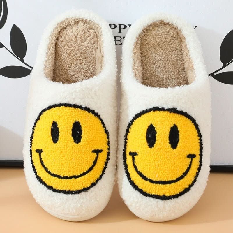 Vintertofflor för kvinnor med smiley-design 0