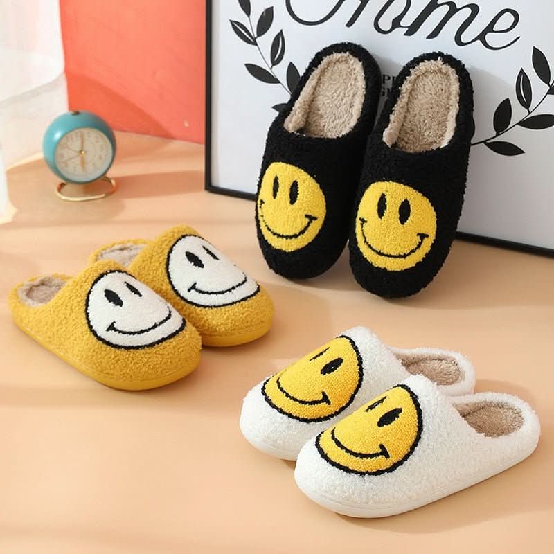 Vintertofflor för kvinnor med smiley-design 2