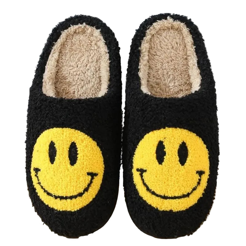 Vintertofflor för kvinnor med smiley-design 4