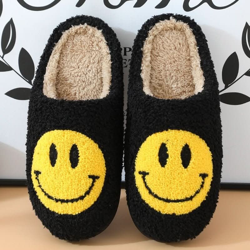 Vintertofflor för kvinnor med smiley-design 7