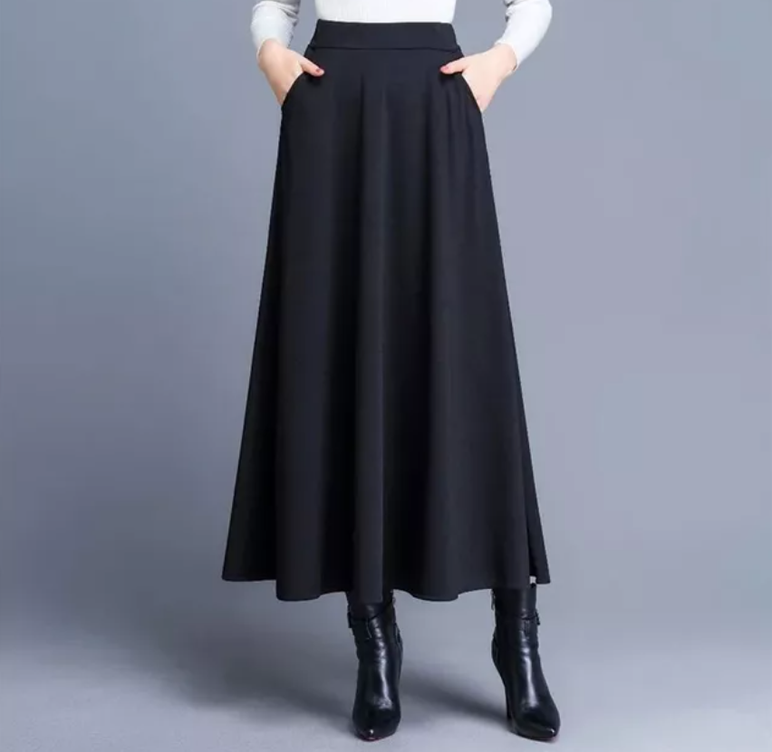 Kvinnors bred plisserad A-line kjol