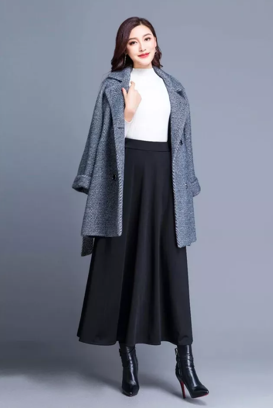 Kvinnors bred plisserad A-line kjol