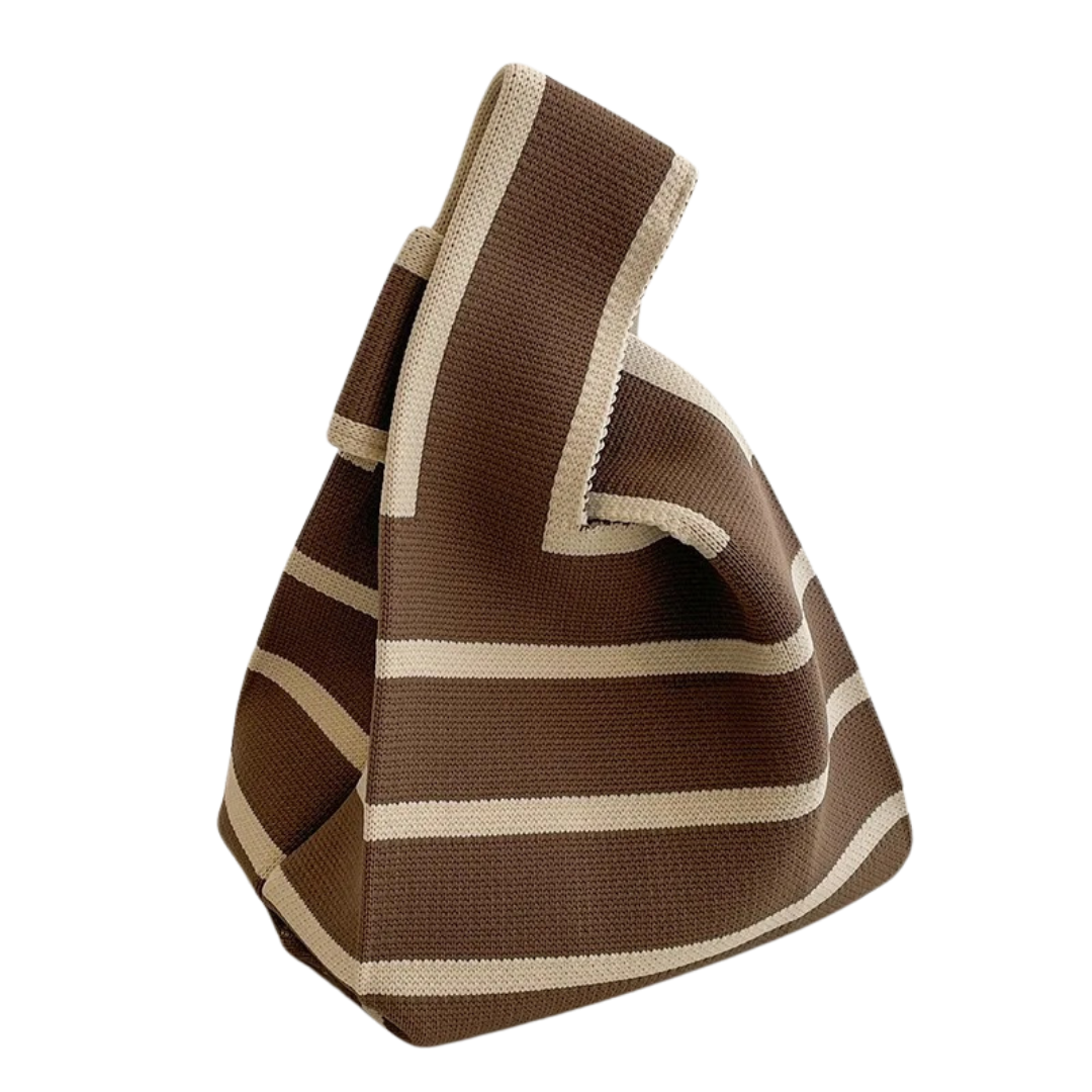 Handgjord stickad tygväska för kvinnor