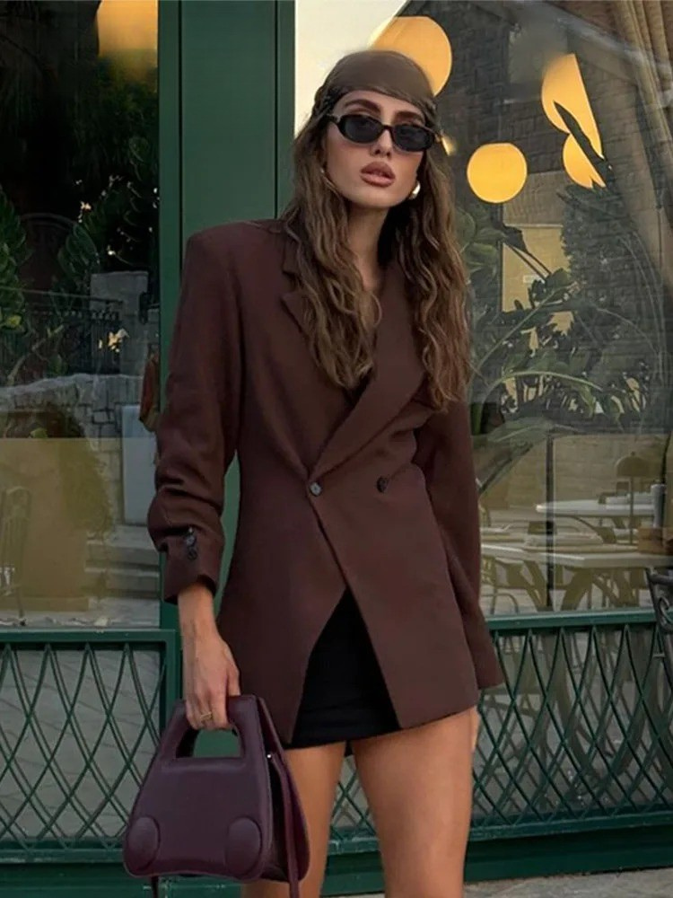 Turn-down krage blazer för kvinnor