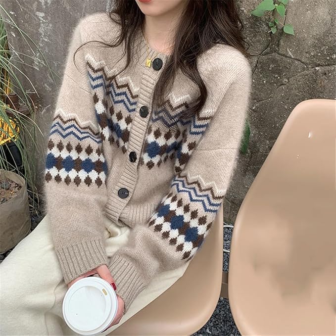 Långärmad stickad cardigan med knappar