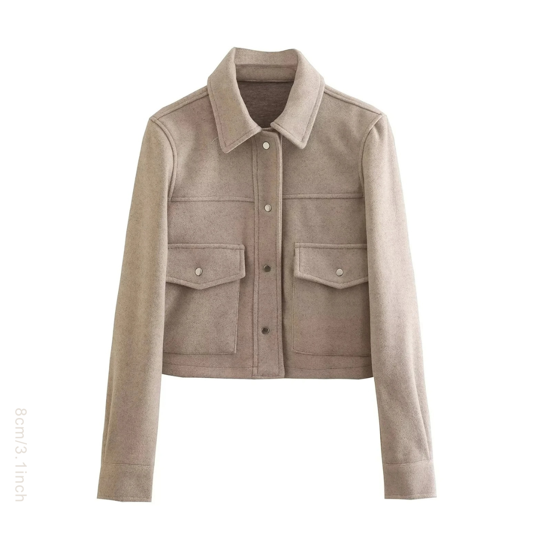 Croppad bomberjacka för kvinnor