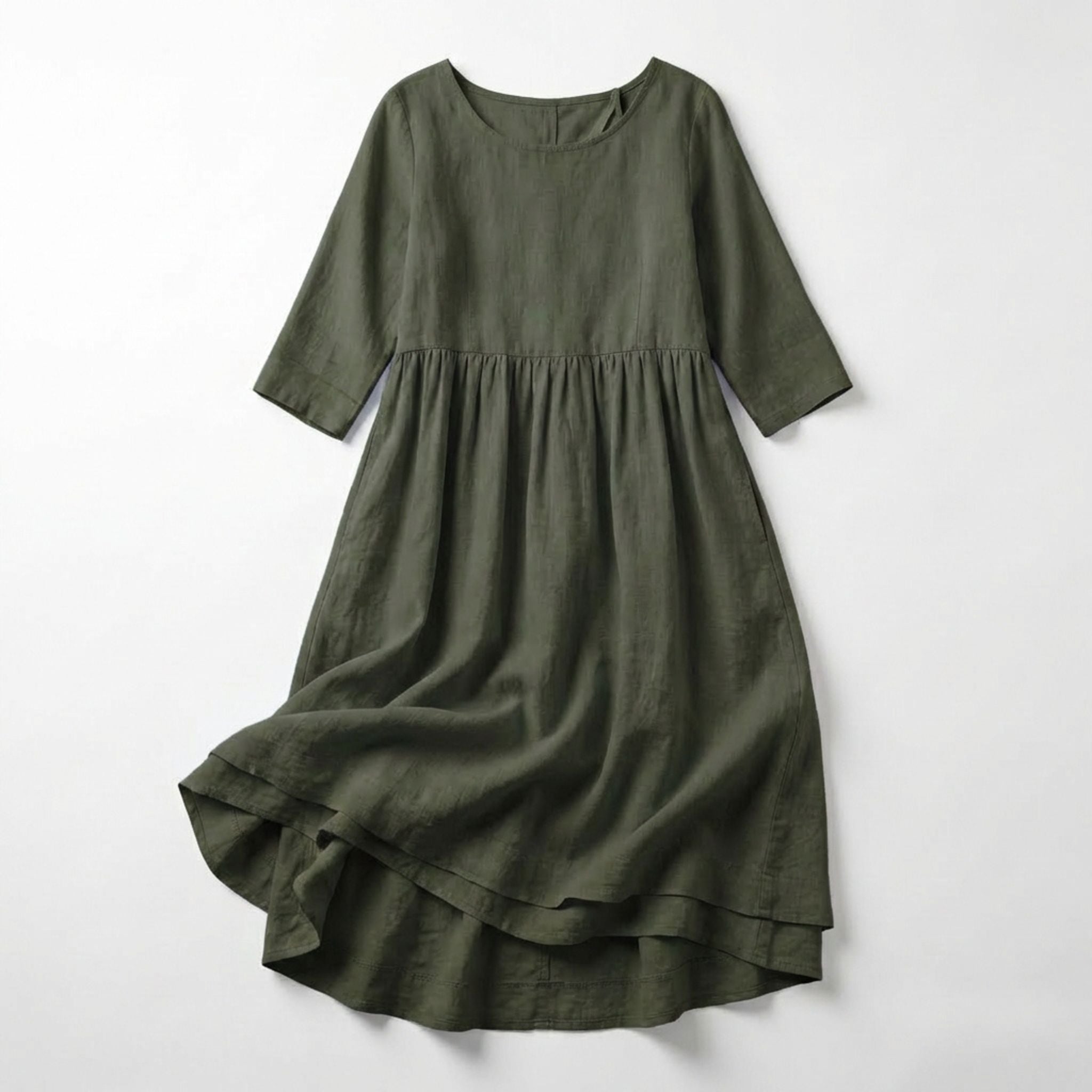 Damernas Midikjol med Vintage-inspirerad Design i Naturlig Blandning