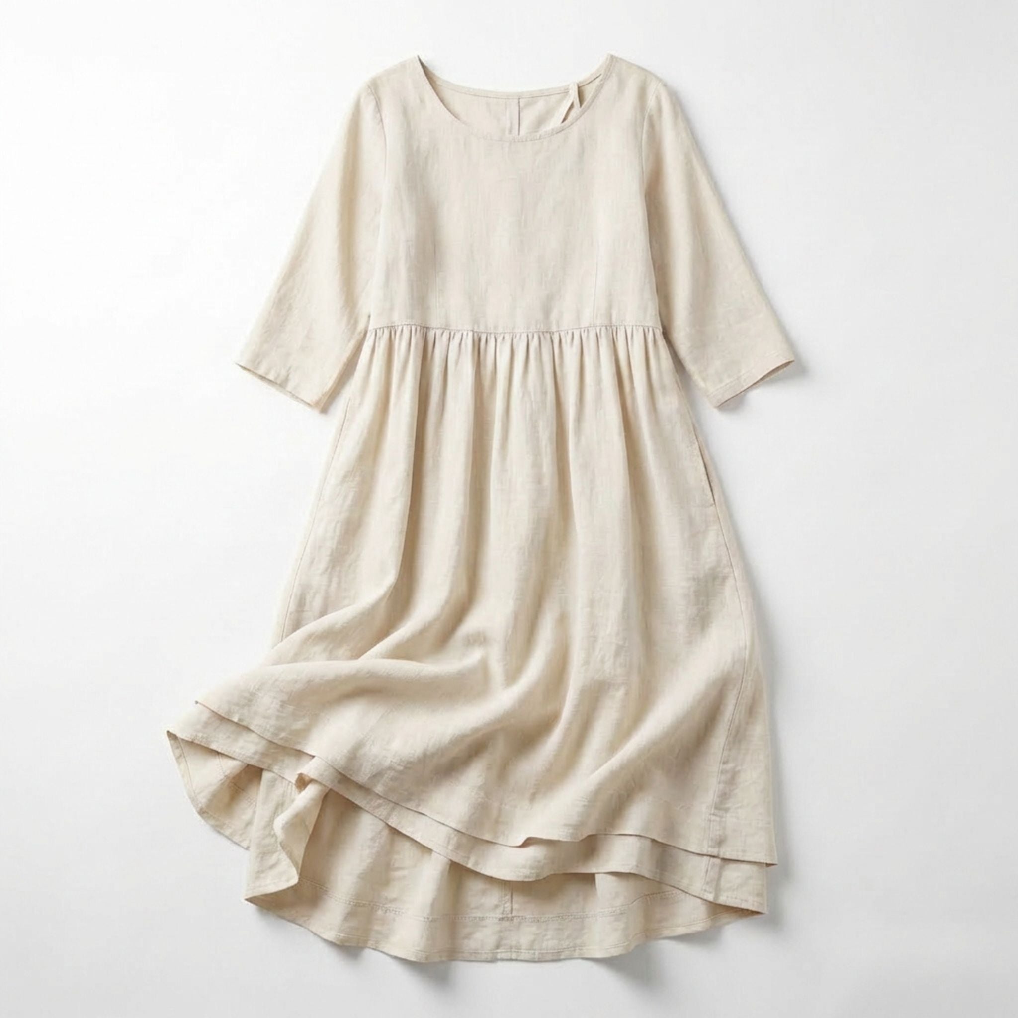 Damernas Midikjol med Vintage-inspirerad Design i Naturlig Blandning