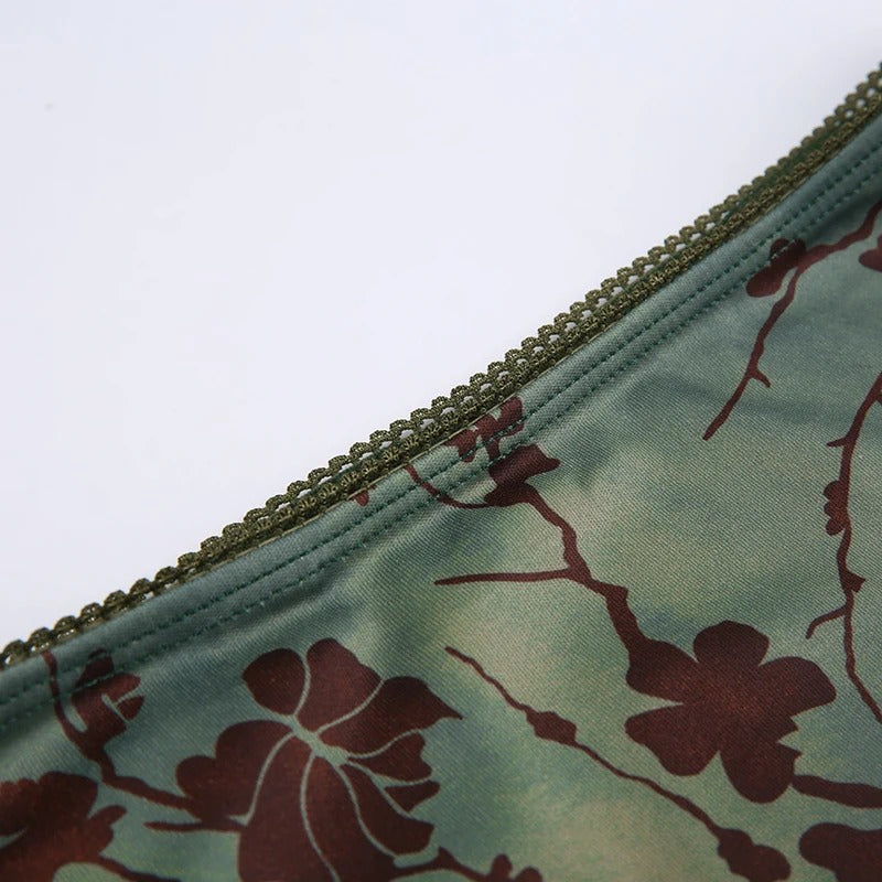 Vintage blommig midikjol