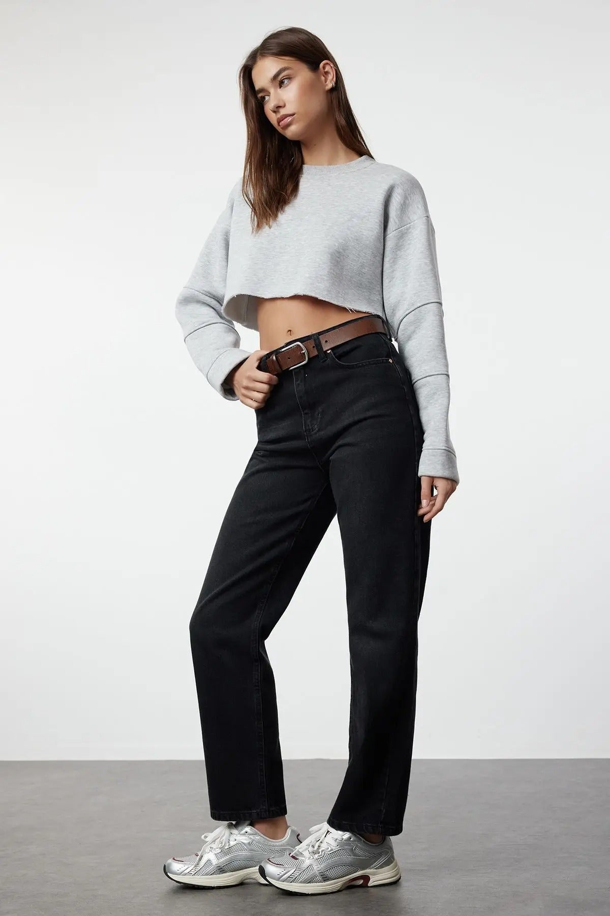 Jeansbyxor med raka ben för kvinnor