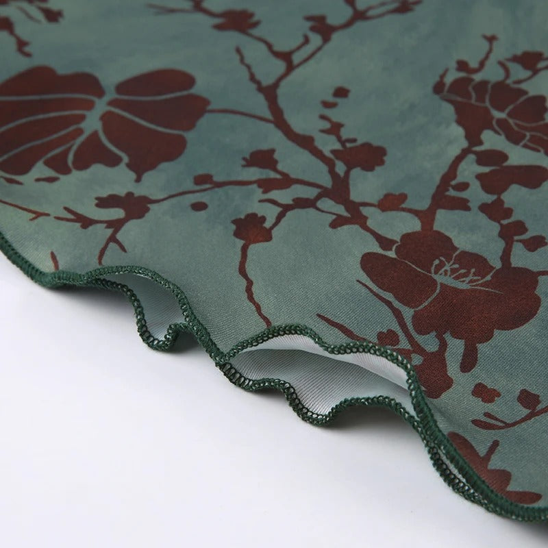 Vintage blommig midikjol