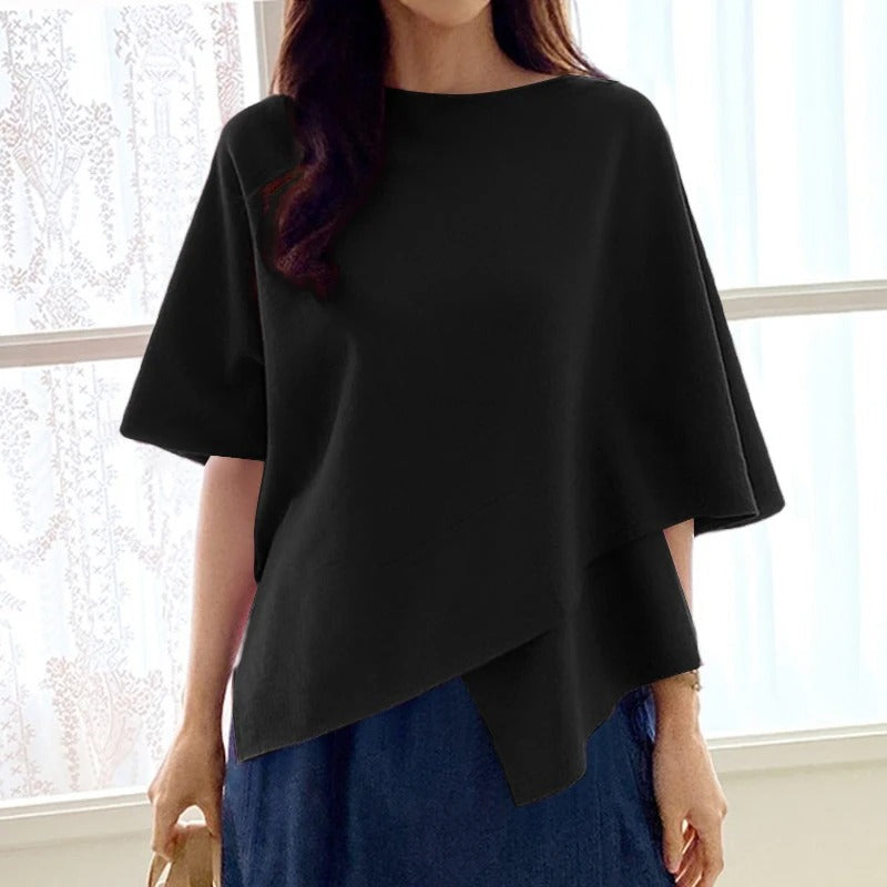 3/4-ärmad volangblus för kvinnor