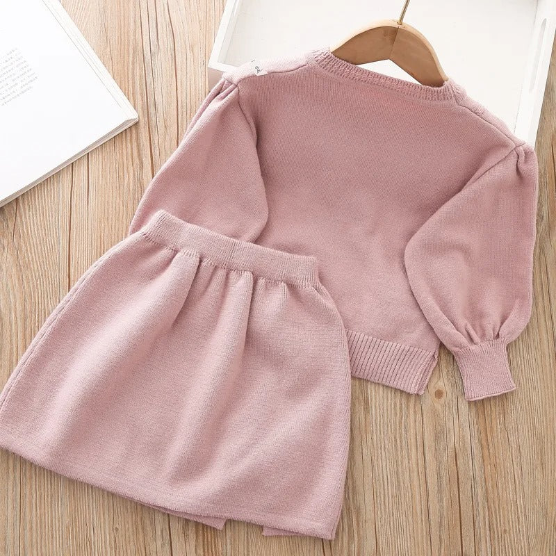 Vinterset med sweatshirt och kjol för barn