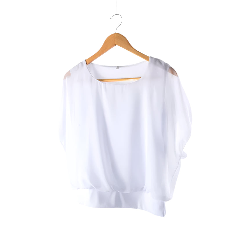 Kvinnors volanger ärmar Chiffong blus