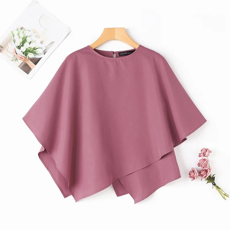 3/4-ärmad volangblus för kvinnor