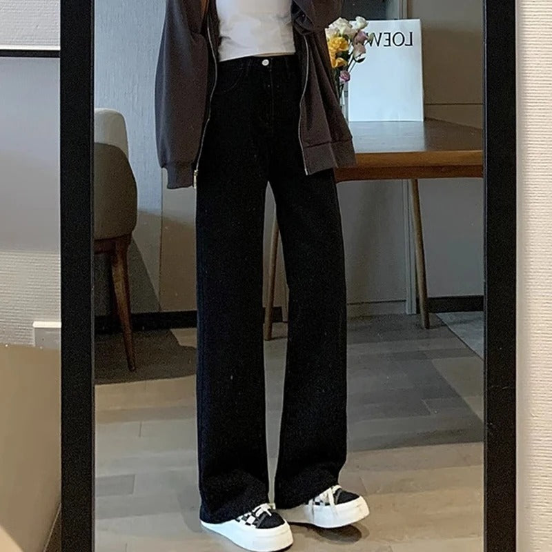 Vintage jeans med vida ben för kvinnor