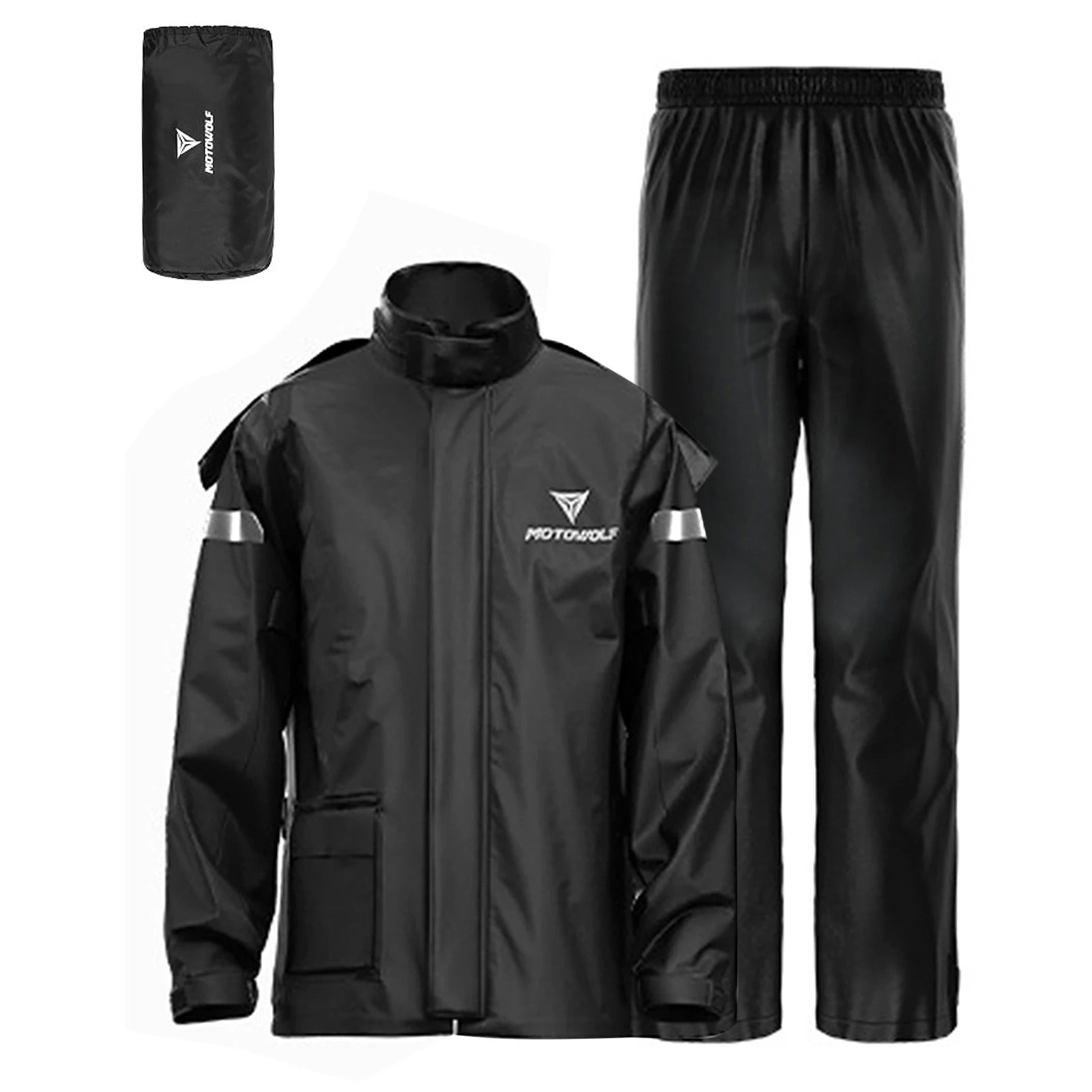 Reflekterande regndräkt för motorcykel