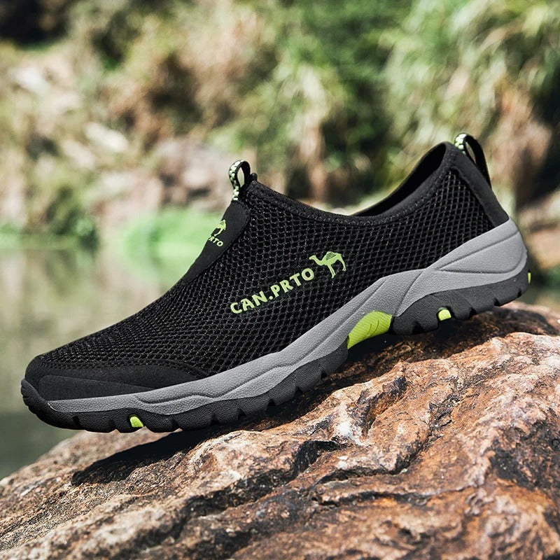 Slip-on sneakers i mesh för herr