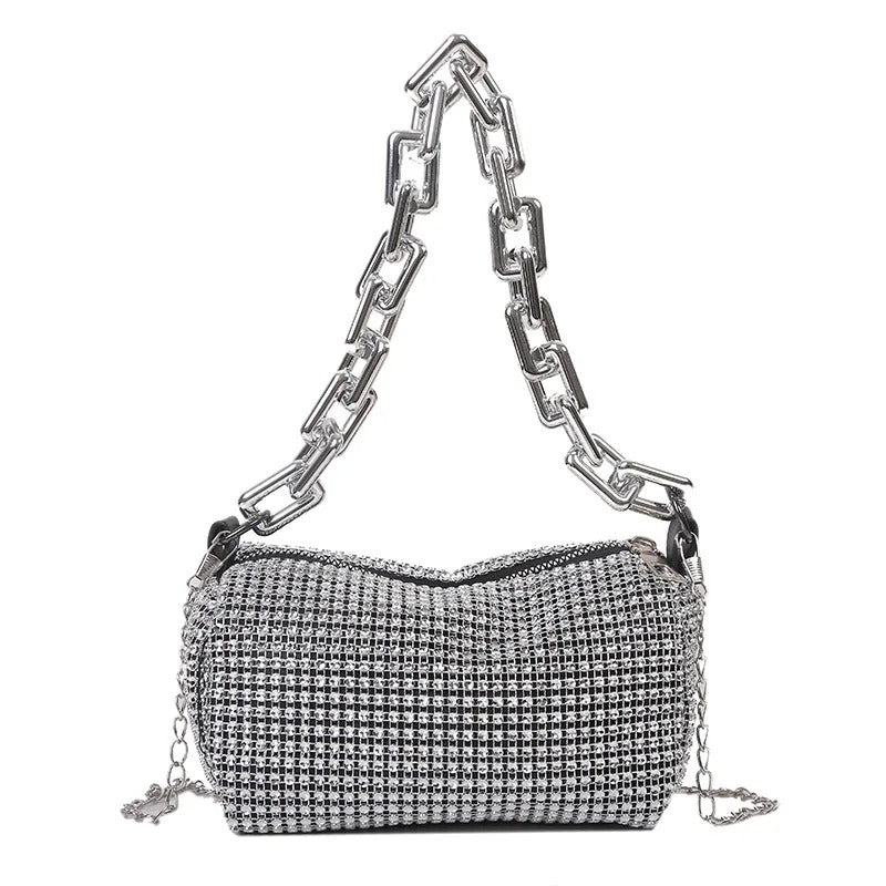 Allover Rhinestone Bucket Bag