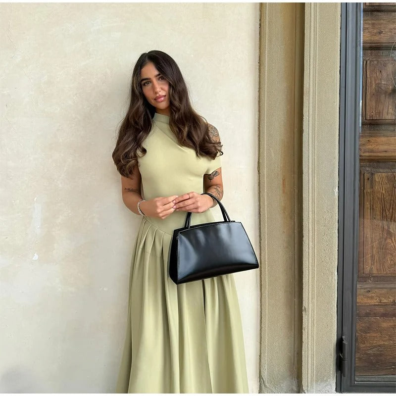 Maxiklänning med volang för kvinnor