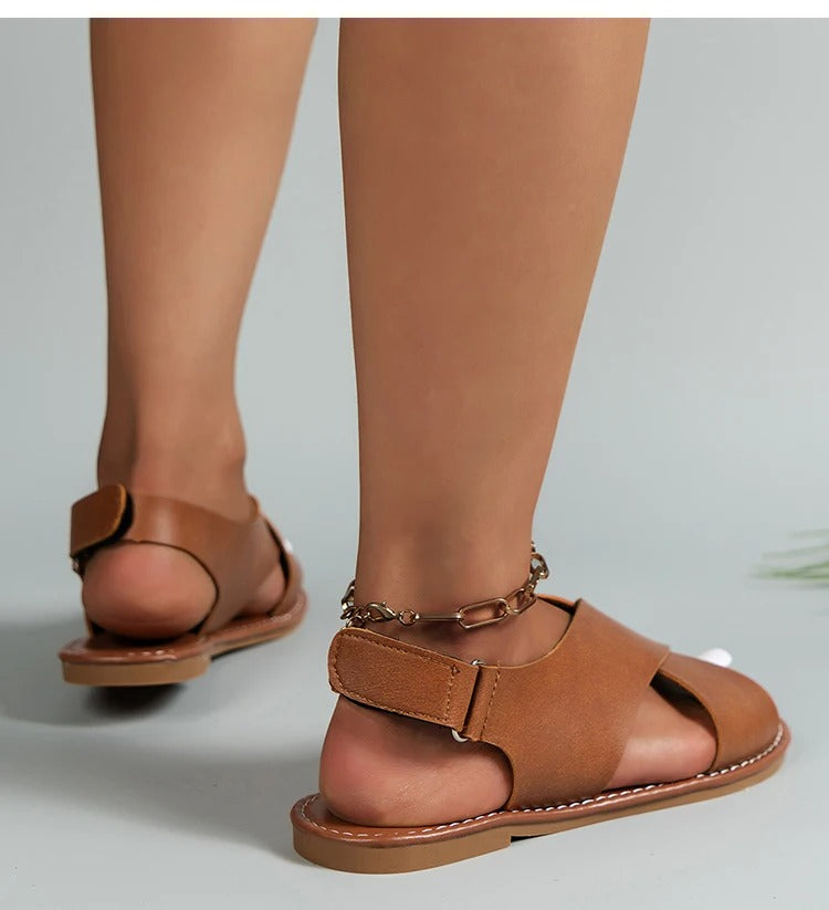 Bekväma sandaler med kilband för kvinnor