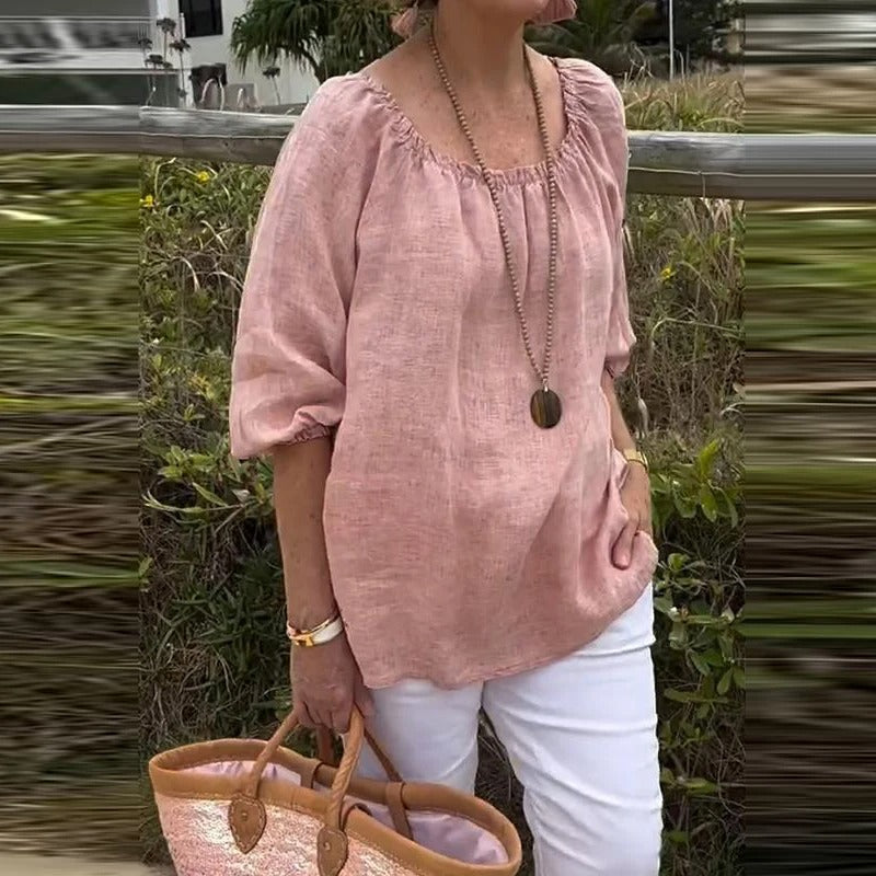 Kvinnors halvärm Casual Lös Blus