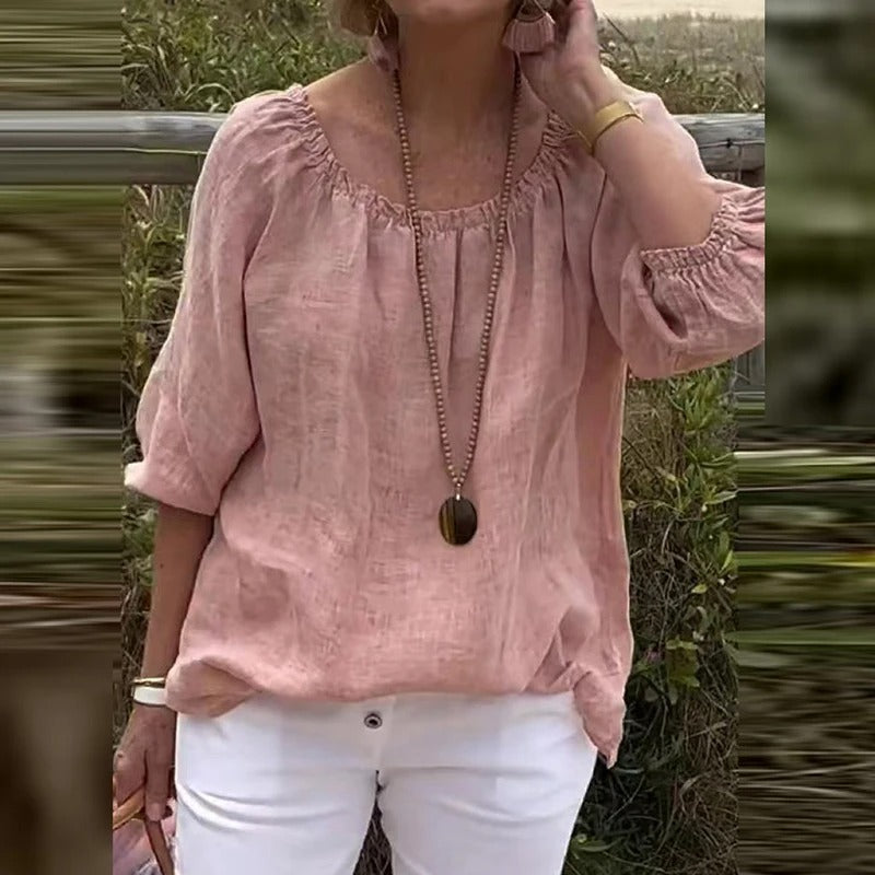 Kvinnors halvärm Casual Lös Blus