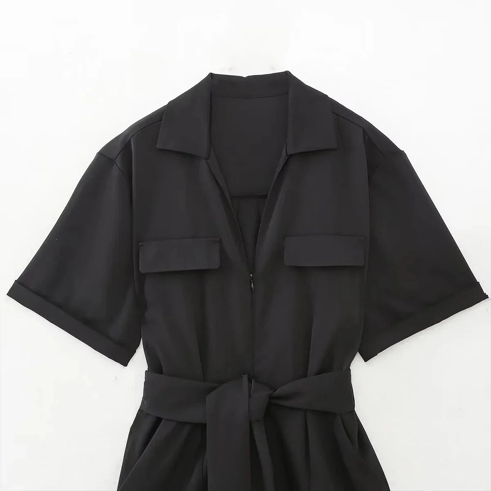 Kortärmad jumpsuit för dammode