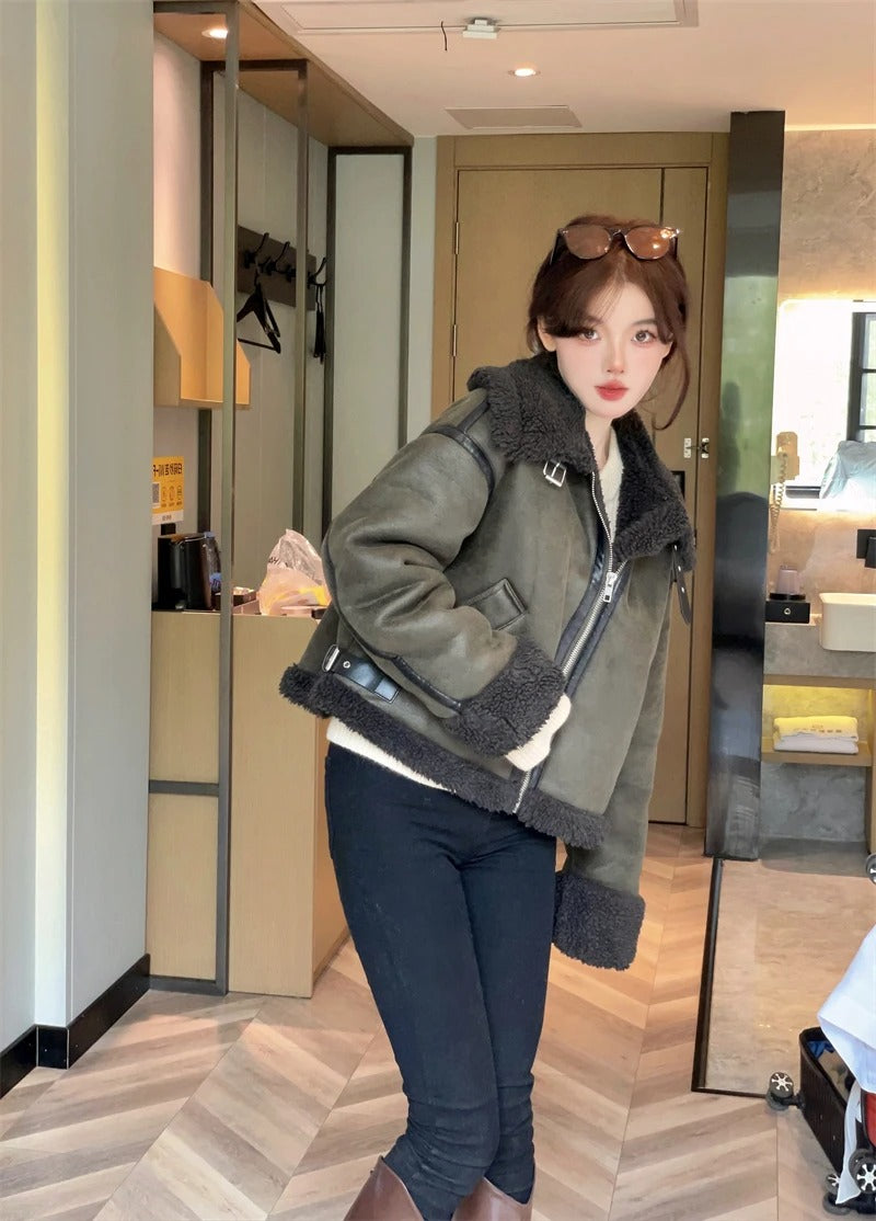 Dubbelsidig fleecejacka för kvinnor