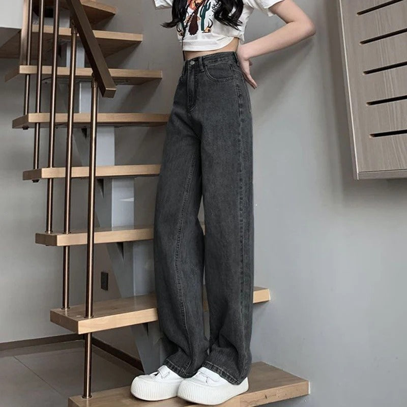 Vintage jeans med vida ben för kvinnor