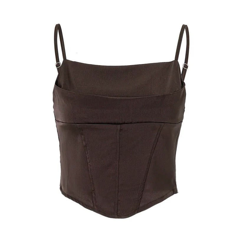 Damtopp med rygglös spaghettirem