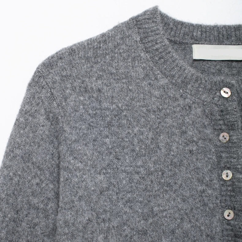 Texturerad stickad cardigan för kvinnor