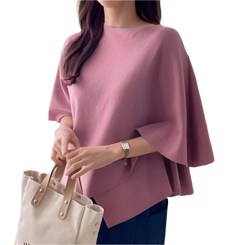 3/4-ärmad volangblus för kvinnor