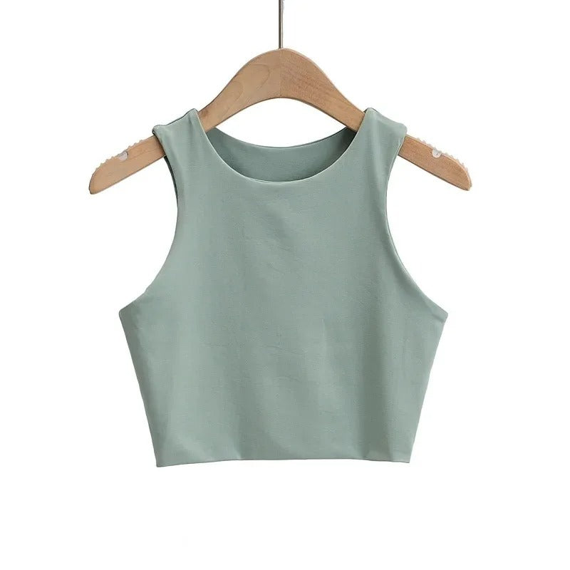 Ärmlös O-Neck Slim Fit Tank Top för kvinnor