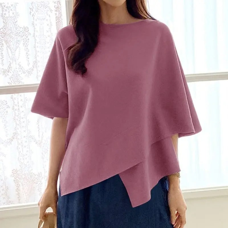 3/4-ärmad volangblus för kvinnor