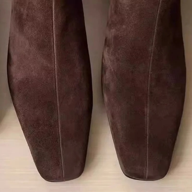 Ankelkängor i mocka för kvinnor