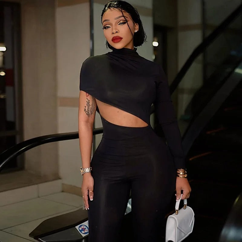 Jumpsuit med en axel utskuren