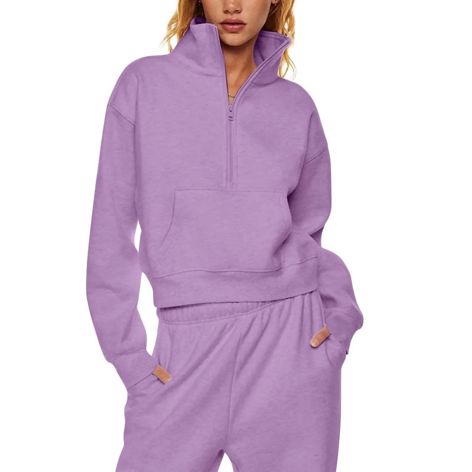 Fleecejacka med ståkrage för kvinnor