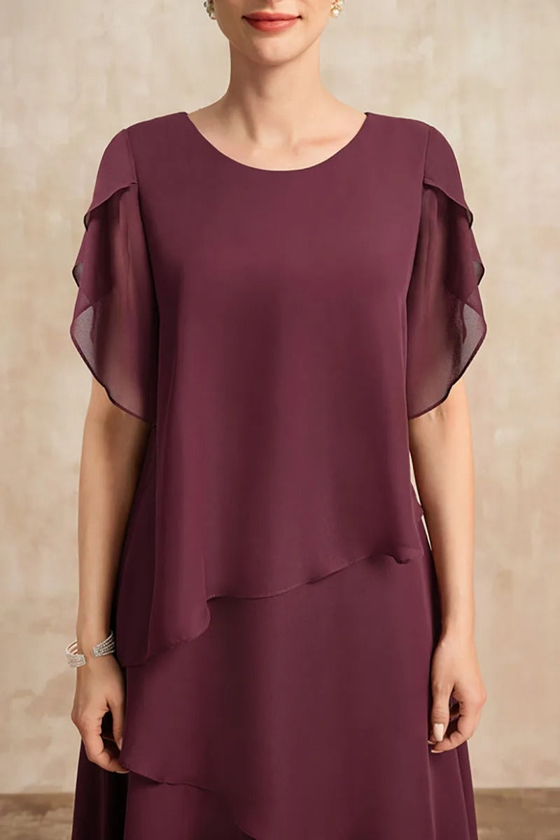 Damklänning i plusstorlek i lager på lager chiffong