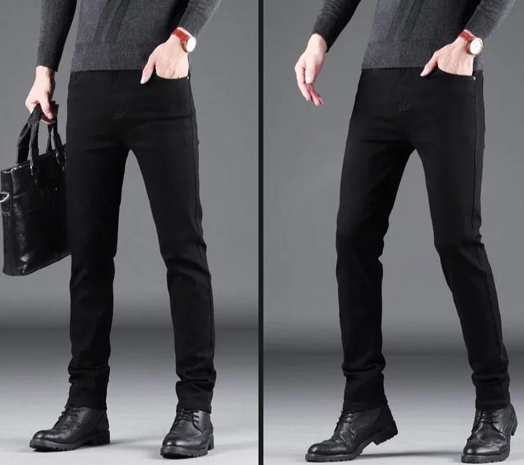 Pure Black Slim Jeans för män