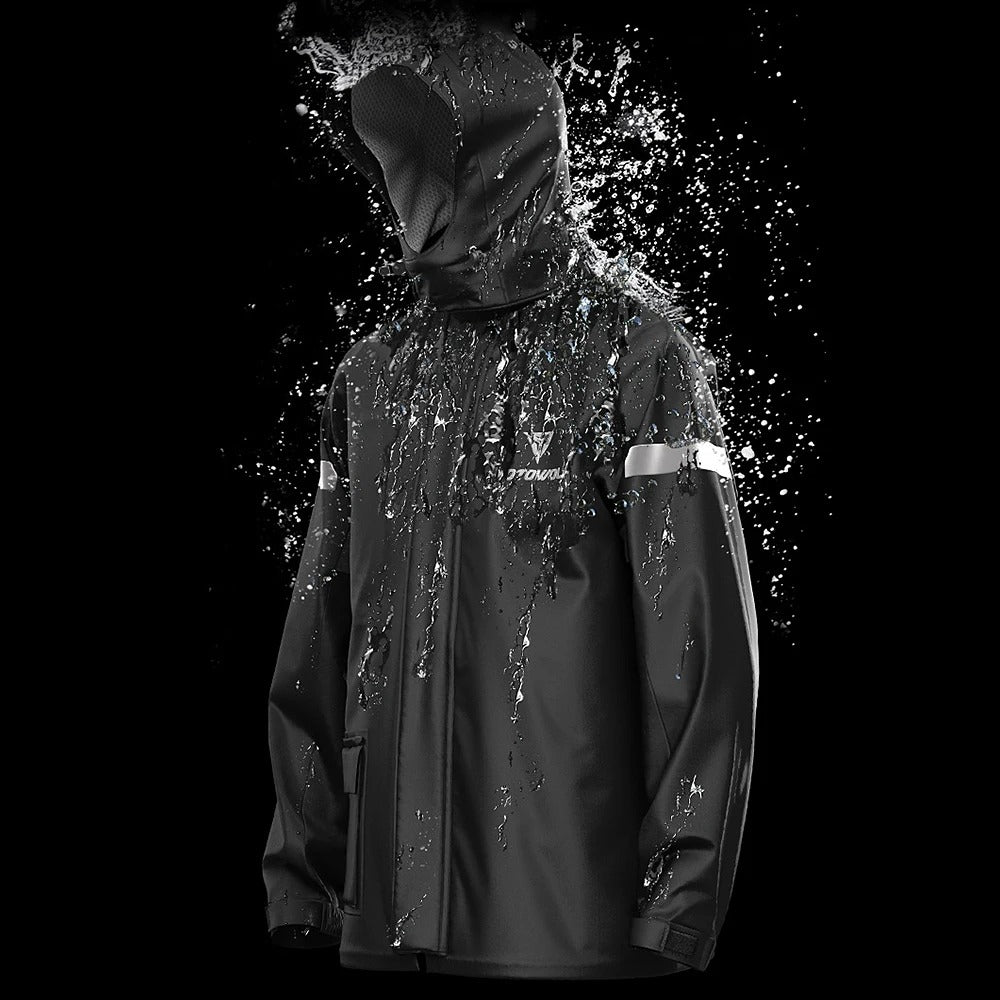 Reflekterande regndräkt för motorcykel